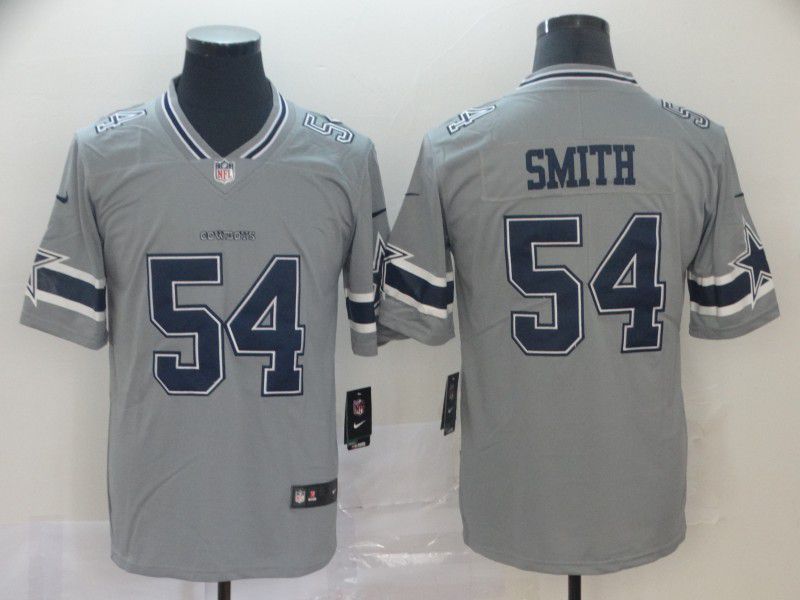 Men Dallas Cowboys #54 Smith Grey Nike Vapor Untouchable Limited NFL Jersey